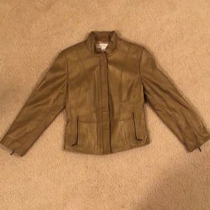Petite Sophisticate Vintage Gold Leather Jacket - Like New